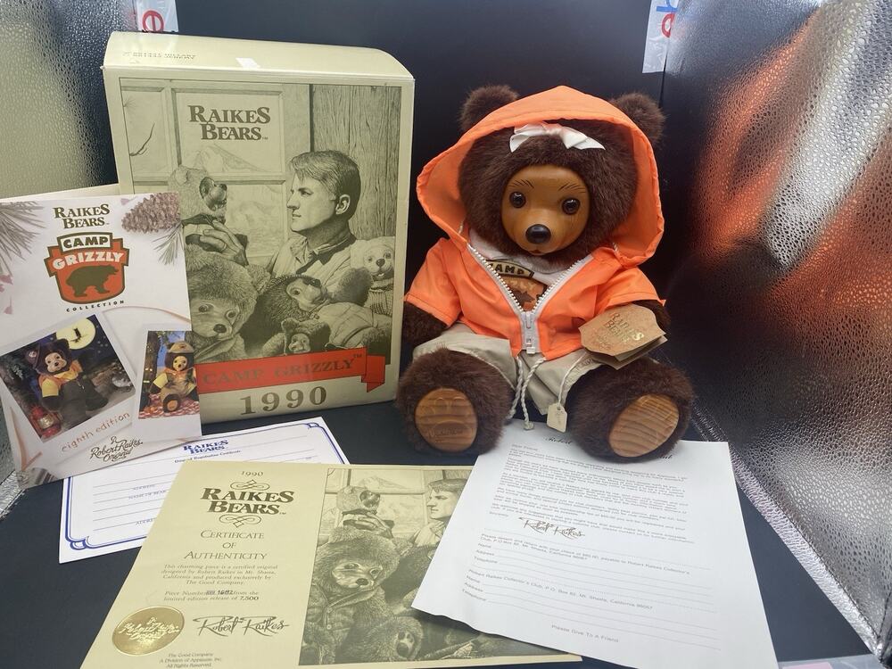 Vtg 1990 RAIKES BEARS Camp Grizzly “Hillary" Bear Limited Edition #1682 of 7500